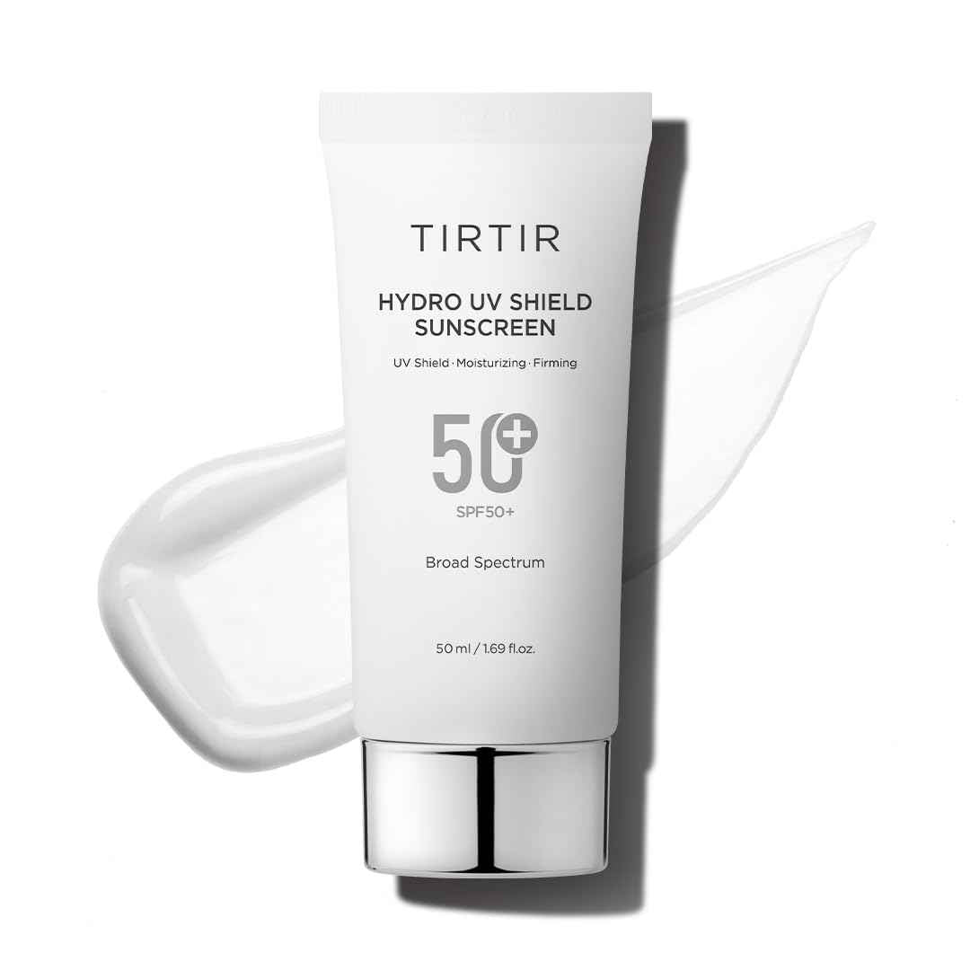 TIRTIR Hydro UV Shield Sunscreen | SPF 50+ Broad Spectrum UVA UVB Korean No White Cast Face Sunblock, 1.69 Fl Oz