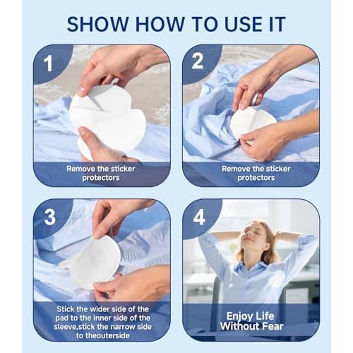 Underarm Sweat Pads - Aoeoun Premium Quality Fight Hyperhidrosis [100 PCS] for Men and Women Comfortable, Non Visible, Extra Adhesive, Disposable Dress Guards/Shields, Non Sweat Armpit Protection