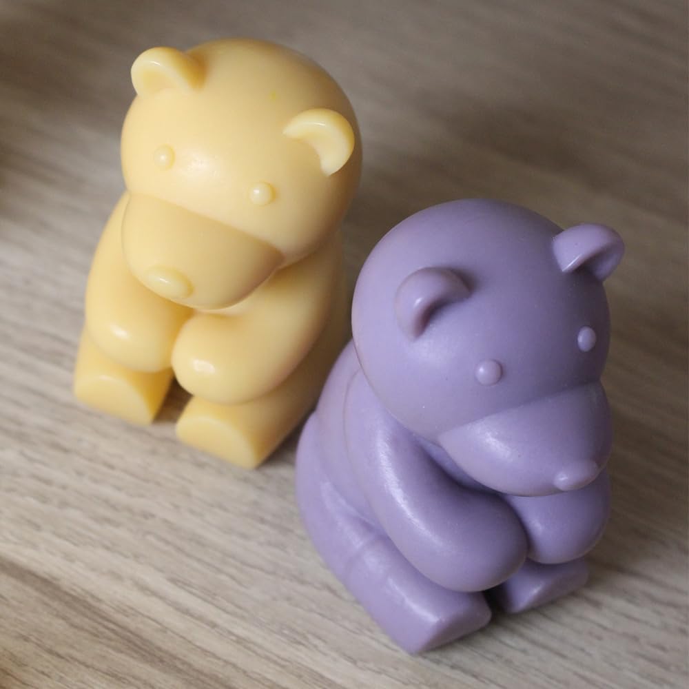 KAWASHIKI Bear Hugs Cold-Process Plant-Based with Essential Oils Handmade Soap | Gift Travel Decorative Guest Bathroom | Sweet Orange & Lavender | 100g (3.53OZ) (Sweet Orange)