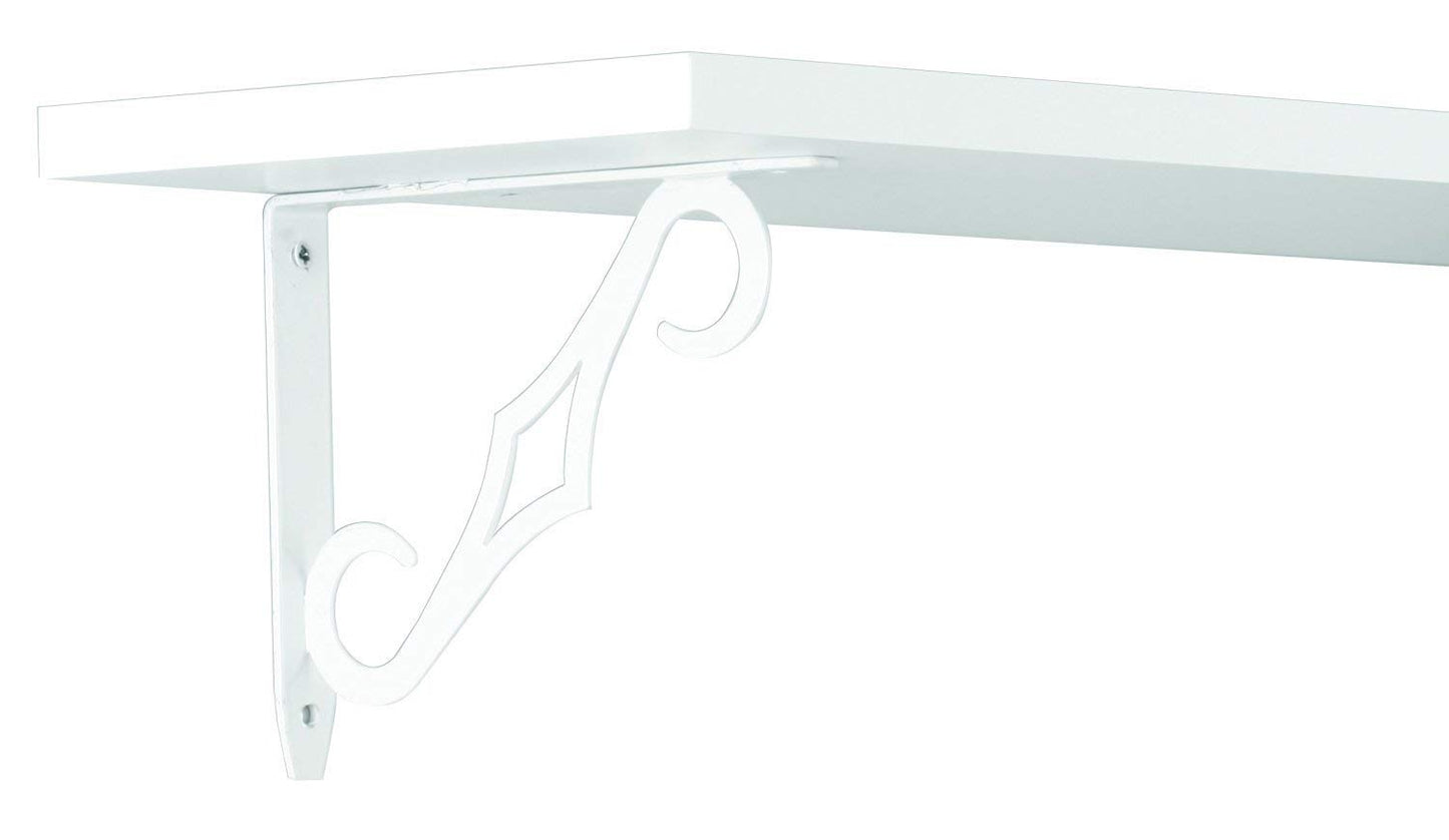 Knape & Vogt John Sterling Colonial Style Decorative Shelf Bracket, 7-Inch, Warm White, RP-0090-7WT