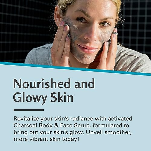 Exfoliating Charcoal Scrub with Collagen & Stem Cells ? Salt Scrub for Body Toning, Cellulite, Armpit Detox, and Skin Smoothing for Face, Feet, and Body by M3 Naturals.