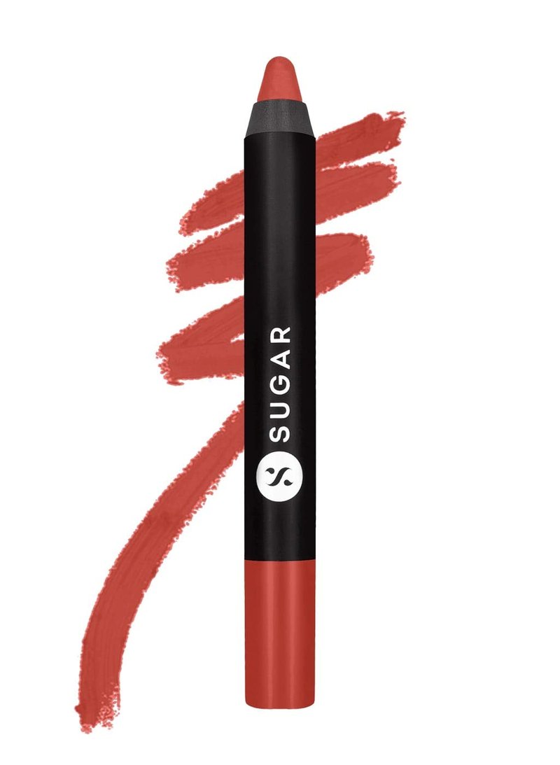 SUGAR Cosmetics Matte as Hell Crayon Lipsticks for Women Lasts Up To 8+ Hours Lip Crayon with Sharpener 2.8gm - 1 count (Pack of 1) 11 Elle Woods