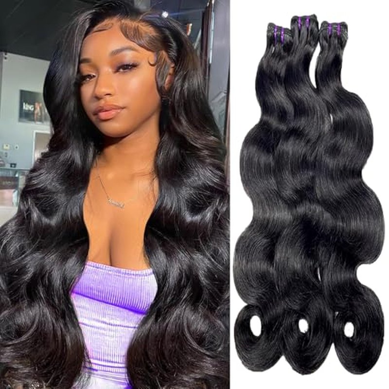 16A Raw Body Wave Human Hair Bundles 14 16 18 Inch Brazilian Virgin 100% Unprocessed 3 Bundles Human Hair Hight Quality Hair for Black Women Natural Color
