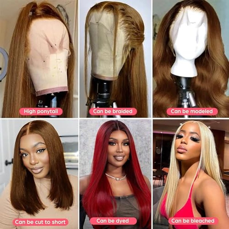 28 Inch Chocolate Brown Lace Front Wigs Human Hair #4 Brown 13x6 Lace Front Wigs Human Hair 200% Density HD Lace Frontal Wig Human Hair Glueless Lace Closure Wigs Pre Plucked For Women