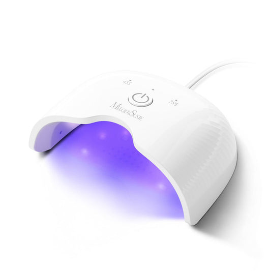 MelodySusie 48W LED UV Nail Lamp - Black, Energy Efficient, 365nm-405nm Wavelength, Compatible with Most Gels, 4 Timer Settings, Infrared Sensor, User-friendly Design, Widely Applications