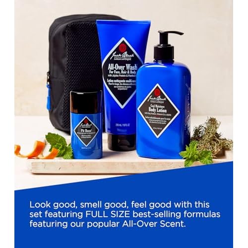 Jack Black Body Collection Set for Men - Mens Body Wash, Pit Boss Men's Deodorant, Body Lotion, Grooming Kit