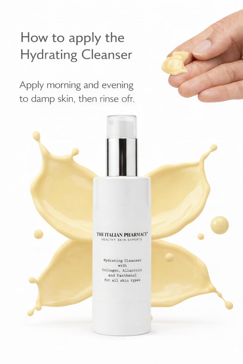 The Italian Pharmacy Gentle Foaming Face Cleanser with Natural Ingredients - Deep Clean & Hydrate for All Skin Types