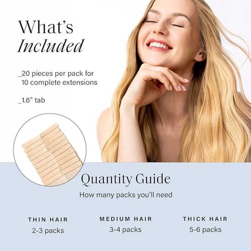 Luxy Tape-In Hair Extension Collection 20", 50g, Platinum Pearl Blonde, 20 pieces