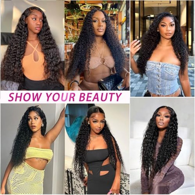 Brazilian Water Wave Bundles Human Hair 12A Unprocessed Virgin Hair(18 20 22 Inch)3 Bundles Wet and Wavy Human Hair Bundles Hair Extensions for Black Women Natural Color