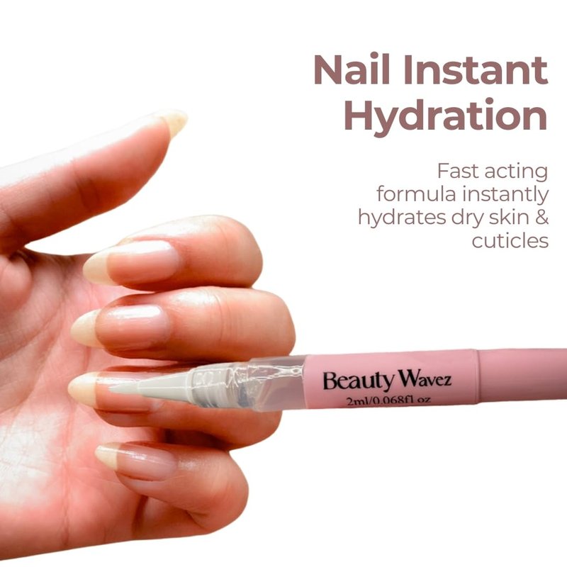 BeautyWavez Nail and Cuticle Oil Pen with Vitamin E and Essential oils for Brittle Peeling Breaking Thin Nails - Nail Growth Oil, Softens Cuticles, Nourish, Soothe & Moisturize Damaged Nails, 0.68floz