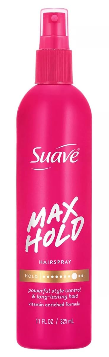 Suave Hairspray Max Hold - 11 Ounce Pump | Long-Lasting Hold, Pack of 6
