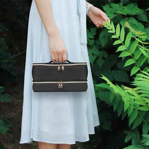 Portable Travel Carrying Case for Hair Dryer Shark Flexstyle Styler, Double Layer Storage Bag for Shark Flexstyle/Dyson Airwrap Styler and Attachments