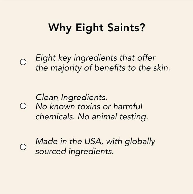 Eight Saints Clay Face Mask - Pore Reducing Acne Treatment with MSM & Antioxidants | 2 Ounces