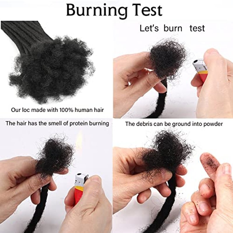 Loc Extension Human Hair 60 Strands 0.8cm Width 8inch 100% Full Handmade Permanent Dreadlock Extension Human Hair for Women/Men Can Be Dyed Bleached Curled (Width 0.8cm Natual Black)