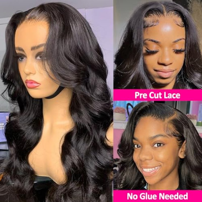 Hedy 220% Density Lace Front Wigs Human Hair Wigs for Black Women Pre Plucked with Baby Hair Body Wave Glueless 10A Lace Closure Wigs Human Hair Natural Color 22 Inch
