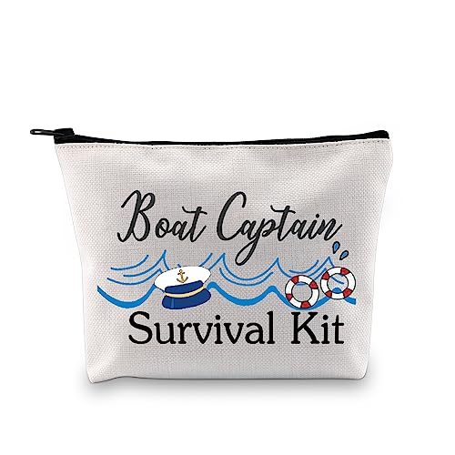 PXTIDY Funny Boat Captain Gift Boat Captain Travel Toiletry Bag Boating Cruise Makeup Bag Boat Owners Gift