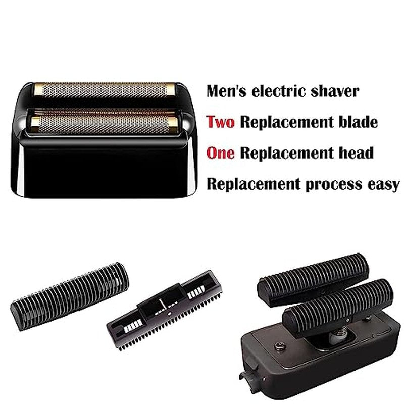 Replacement Foil and Cutters Compatible with BaBylissPRO Double Foil Shaver, Replacement Foil Compatible with BaBylissPRO FXFS2 Shaver, 4 counts (Black)