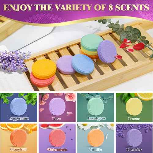 Shower Steamers Aromatherapy, Birthday Gifts for Women Mom Teen Girls, SPA Relaxation Shower Bombs, Bath Bombs Cosmetic Bath Salts, Christmas Stocking Stuffers White Elephant Gift for Adults