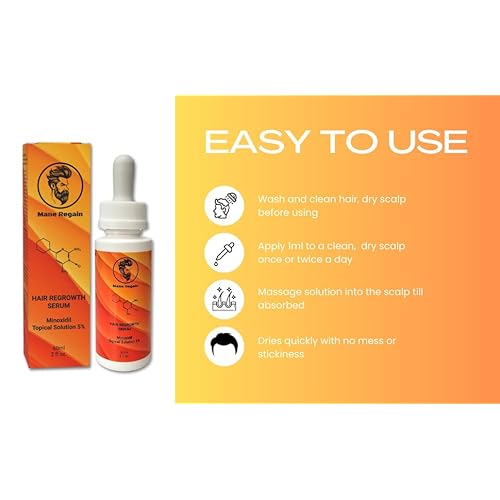 Minoxidil Topical Solution USP 5%, Extra Strength Hair Regrowth Treatment for Men, 2 Month Supply, Unscented, 4 Fl Oz (2 Pack)