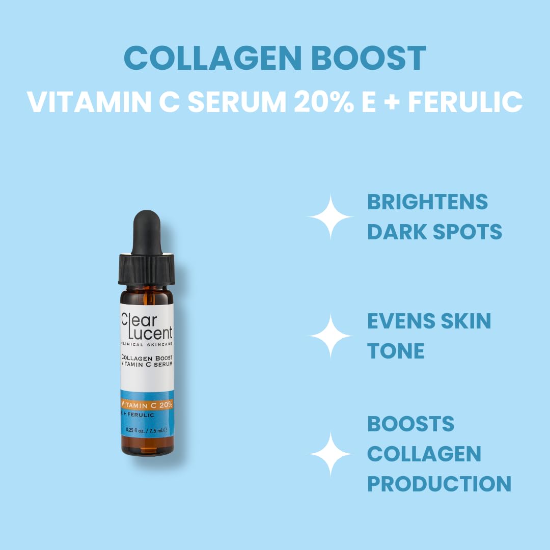 Vibrant Clarity Travel Skincare Set  | TSA‑Friendly GSL AHA/BHA Exfoliating Cleanser & 20 % Vitamin C + E + Ferulic Serum with Facial Brush & Travel Pouch | On‑the‑Go Glass Skin - 2‑Piece Set