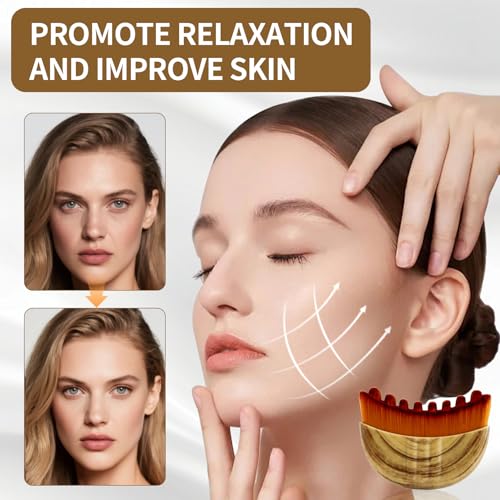 Lymphatic Contour Face Brush,Dry Lymphatic Contour Face Brush Soft Set,Lymphatic Drainage Massager for Face,Chin & Neck Relaxation,PortableBeauty Tool with Travel Case.