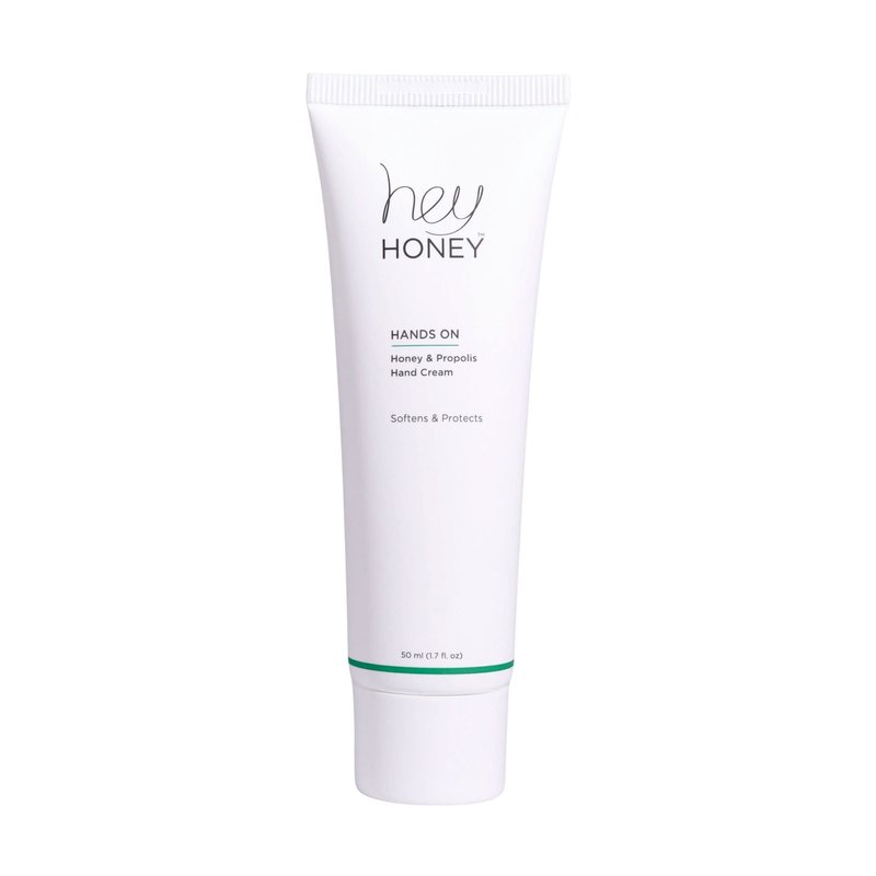 Hey Honey 4pc Set: Love Your Body Lotion, Walk The Walk Foot Cream, Hands On Honey Hand Cream, Eco Makeup Bag. Perfect for Valentine's, Xmas, Birthdays