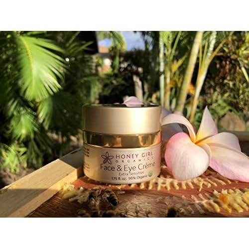 Honey Girl Organics Night Creme Extra Sensitive, Honey based Skin Care for Sensitive Skin, USDA Certified Organic Face Moisturizer, All In One: Face, Eye, Neck Cream, Made in Hawaii (1.75oz)