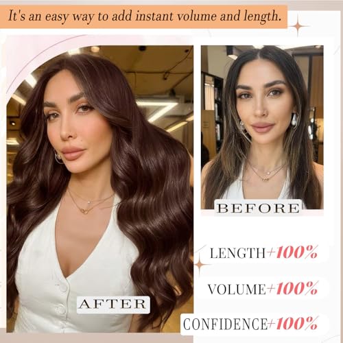 Clip in Hair Extensions Real Human Hair Straight 16 Inch Chocolate Brown 7pcs 120g Clip ins Hair Extensions Brazilian Remy Human Hair 16 Clips Double Weft Human Hair For Women