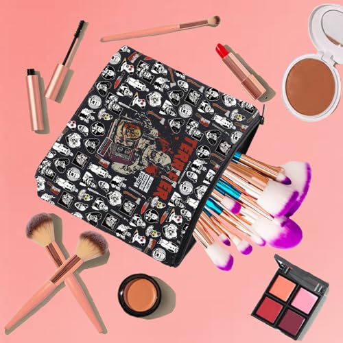 KUIYAI Clown Movie Merchandise Cosmetic Bag Horror Movie Fans Gifts Halloween Scary Clown Makeup Bag Spooky Season Gift (TerrifierMupBlk)