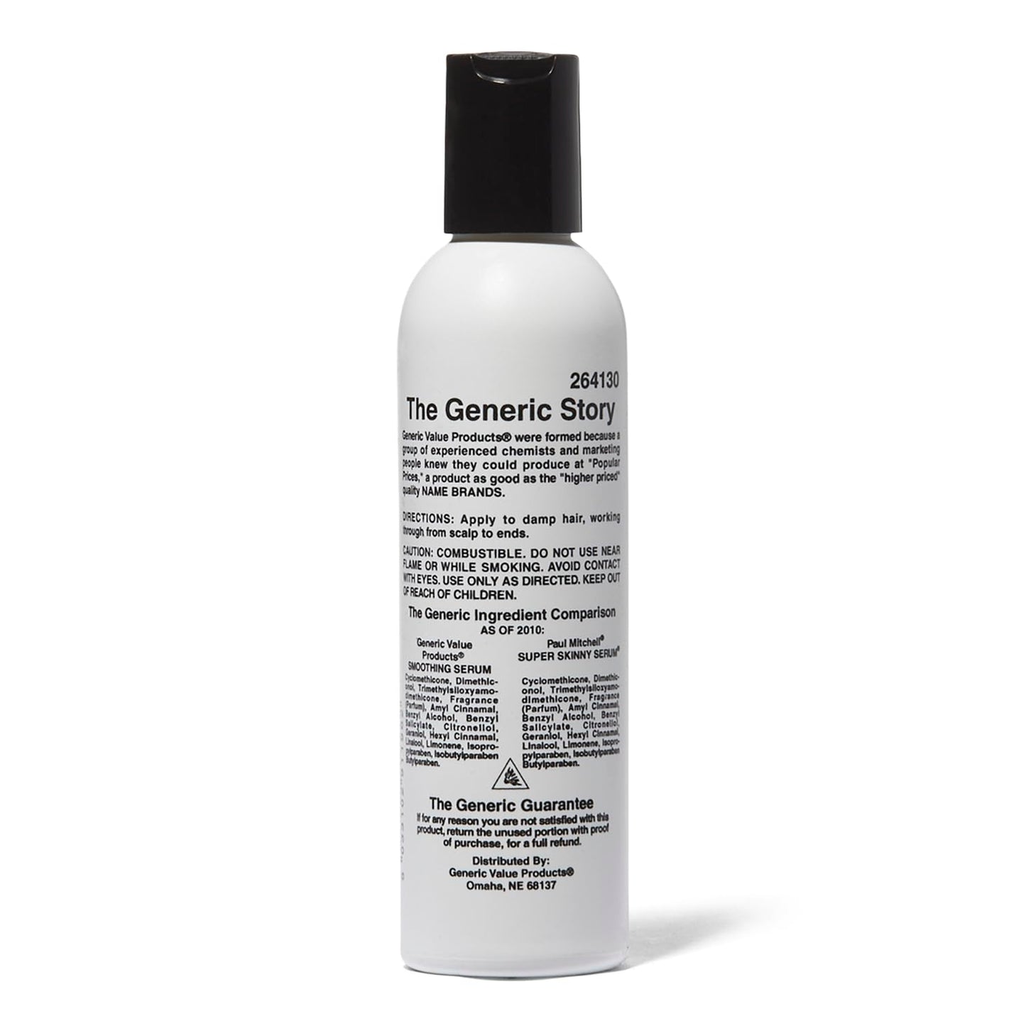 Generic Value Products Smoothing Serum, Styling Cream, AntiFrizz, Thermal Protectant, Conditioning, Wet or Dry Hair, 6 Oz