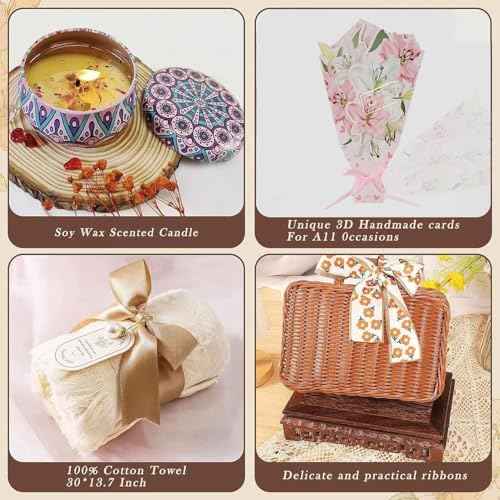 Bath Bomb Gift Set Birthday Gifts for Women,Unique Valentine's Day/Mothers Day Gifts,Spa Relaxation Self Care Gifts Basket for Her,Mom,Sister,Girlfriend,Wife,Friend