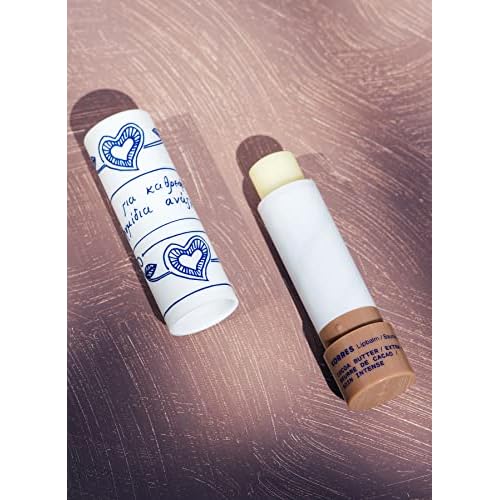 KORRES Lip Butter Stick Cocoa Butter Hydrating Lip Balm with Greek Hypericum Balsam Oil, Moisturizing Natural Shine & Subtle Tint for Soft Smooth Lips, Lip Care for Women & Men, 0.17 Oz Stick