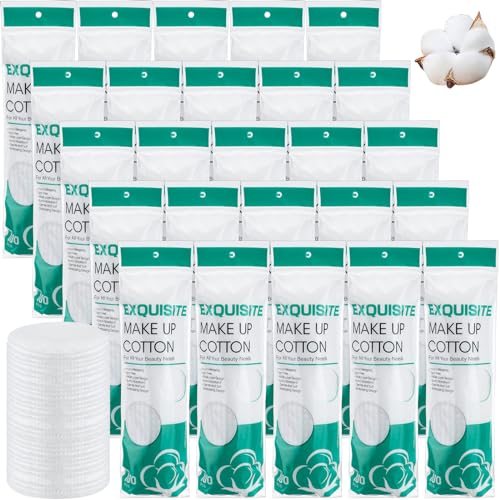 Maxcheck 2500 Pcs Cotton Rounds Bulk Exfoliating Rounds Cotton Rounds for Face Makeup Remover Pads Cotton Facial Pads Cotton Pads for Face Cotton Pads for Makeup Removal Toner Pads