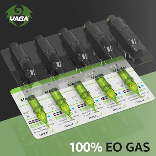 YABA 20Pcs Standard Disposable Tattoo Needles Cartridges Bugpin for Tattoo Artists,Membrane Magnum Tattoo Cartridges Needles for Tattoo Gun (1209CM)