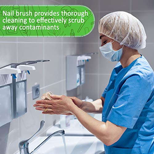 Konex Non-Slip Wooden Two-Sided Nail Brush for Cleaning Fingernails - Nail Scrubber with Natural Boar Bristle - Essential for Daily Use