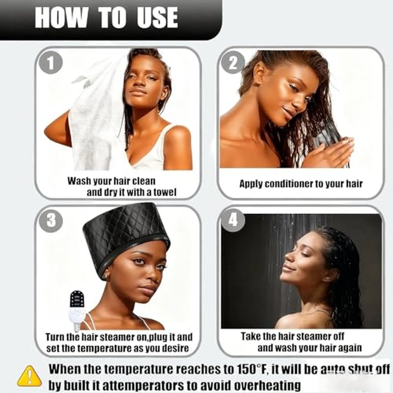 Home Use Hair Steamer for Natural Hair - 10-Speed Temperature Adjustment, Fast Heating, Deeply Nourishes Hair Strands