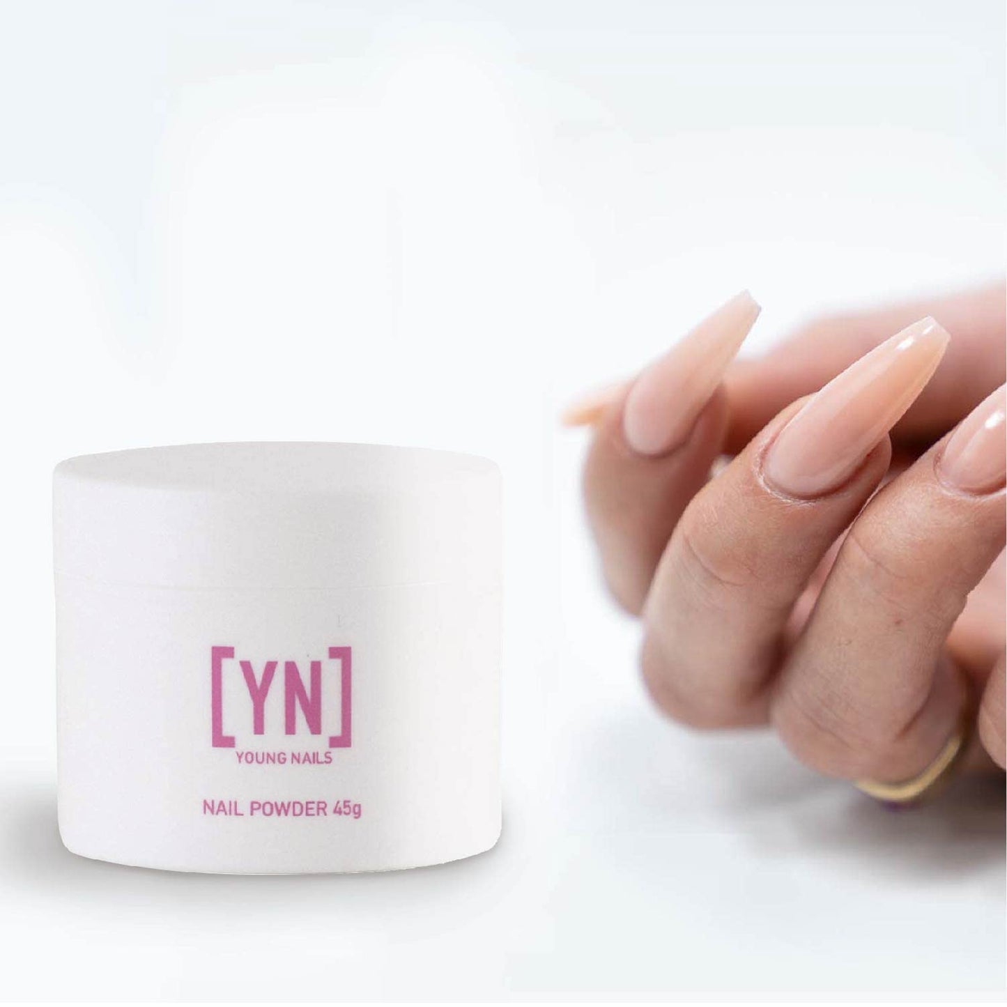 Young Nails Acrylic Cover Powder - Self-Leveling Acrylic Nail Powder, Clear Nude Pink White Acrylic Powder for Nail Extenstion, Professional Grade, Superior Adhesion, Color - Peach, 45g