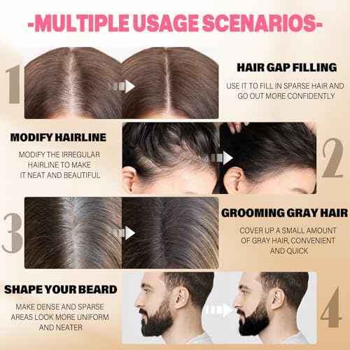 Root Touch Up Sets,Hairline Powder for Women Cover Up- Hairline Concealer for Thin and Thinning Hair, Water & Sweat Resistant,Contain Azonbey Makeup Brush (Med Brown, Med-Makeup Brush)