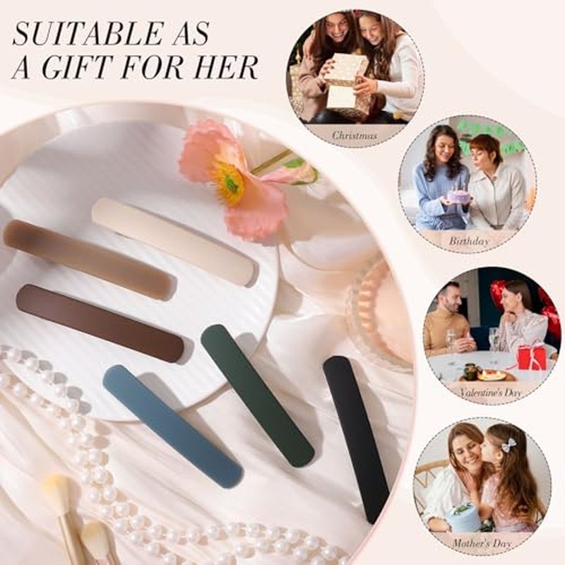 6 Pcs Hair Clips Hair Barrettes for Women, Matte Barrettes for Thin Fine Hair Flat Hair Clip Hair Accessories