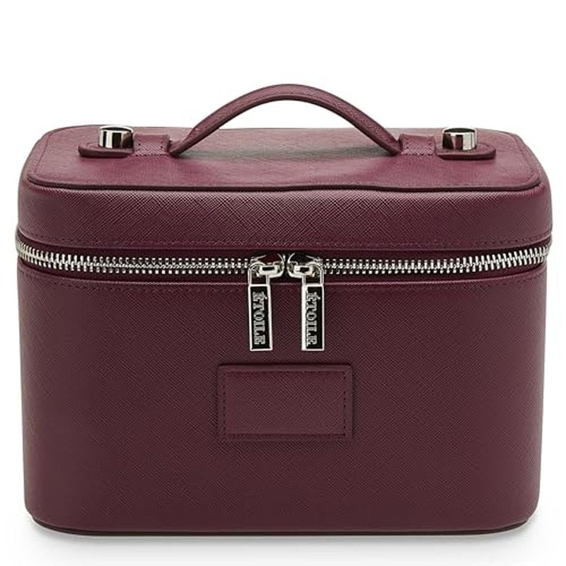 ETOILE - Mini Vanity Case Burgundy - Stylish Travel Makeup Bag Organizer With Removable Dividers