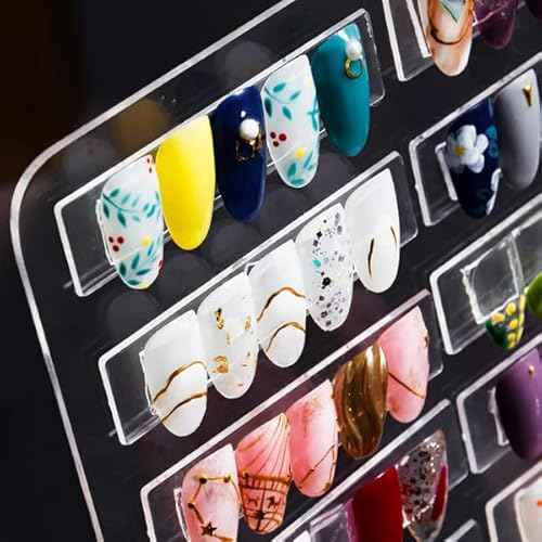 Nail Polish Rack 30 Lattice Nail Art Display Board Clear Acrylic Removable Holder Shelves Display Rack Stand for Nail Art Nail Table Mesa Para Manicura Profesional