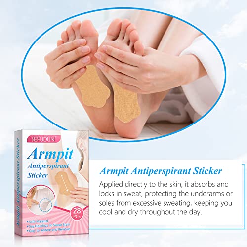 Underarm Sweat Pads, 28 Pcs Invisible Self-adhesive Cotton Armpit Antiperspirant Sticker, Disposable Anti Perspiration Absorbent Deodorant Prevention Pad, for Women and Men Non Sweat Armpit Protection