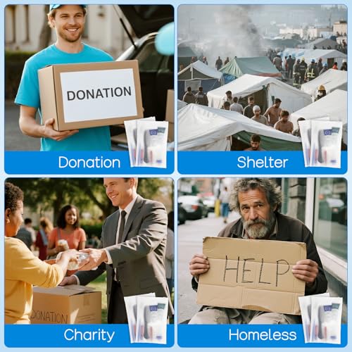 Toiletry Kits Travel Essentials Disposable Hygiene in Bulk, Trial Size Toiletries Supplies Individually Wrapped Traveling Personal Care Items, for Camping, Hotel, Homeless, Charity, 8-in-1 (40-Pack)