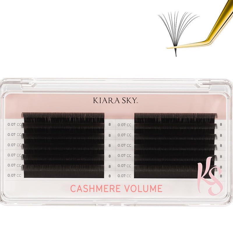 Cashmere Volume Lash Extensions - Soft Semi-Matte Finish | Professional Use | Black CC 0.07 8MM
