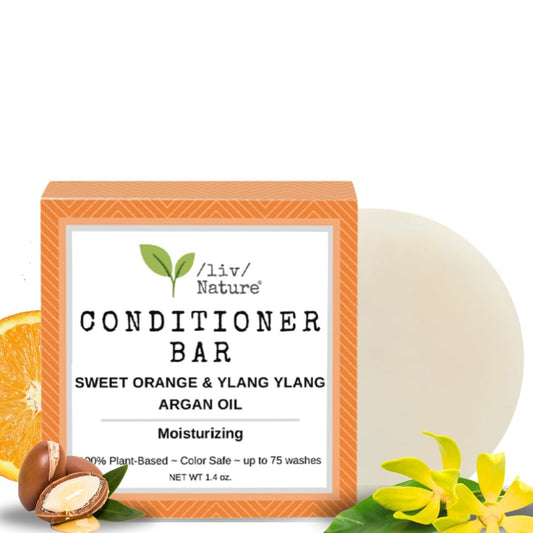 /liv/ Nature Conditioner Bars Detangle, Strengthen & Moisturize | Paraben Free & Sulfate Free | Travel Essentials | Vegan | Made In USA (Sweet Orange, Ylang Ylang)