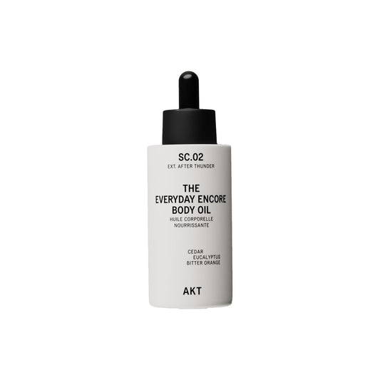 AKT Everyday Encore Body Oil 3.4 Fl Oz, SC.02 After Thunder Scent, Dry Body Oil After Shower, Skin Moisturizer, Fast Absorbing, Lasting Glow, Cedar Fragrance, Non-Greasy, All Genders Skincare