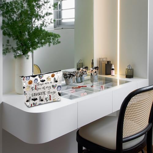 ENSIANTH Horror Movie Inspired Gift Zero Ghost Dog Makeup Bag Spooky Gift Skull Lover Travel Bag (Nightmare MU)