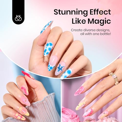 Beetles Blooming Gel, Blooming Gel Nail Polish Clear Uv Led Blossom for Spreading Effect Marble Natural Stone Watercolor Floral Print Fall Nails Soak off Diy Nail Art Design Manicure Gift for Women