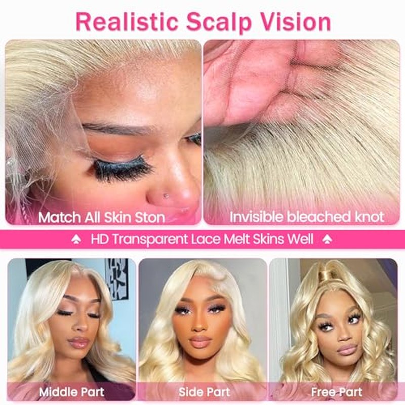613 Lace Front Wig Human Hair 13x6 Blonde Wig Human Hair 613 Body Wave HD Lace Frontal Wigs Human Hair Pre Plucked Blonde Lace Front Wigs for Women 30 inch