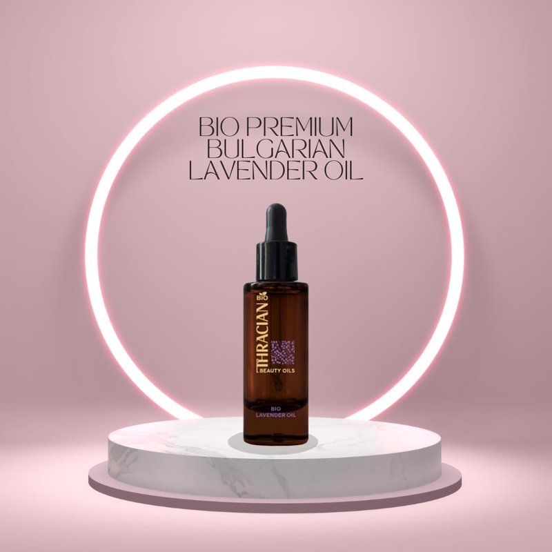 Thracian Bulgarian Beauty Lavender Oil with Bio Premium Certified Bulgarian Lavender, Anti-aging, Moisturizing Oil for Face, Body and Hair in 1.01 fl oz Glass with Dropper